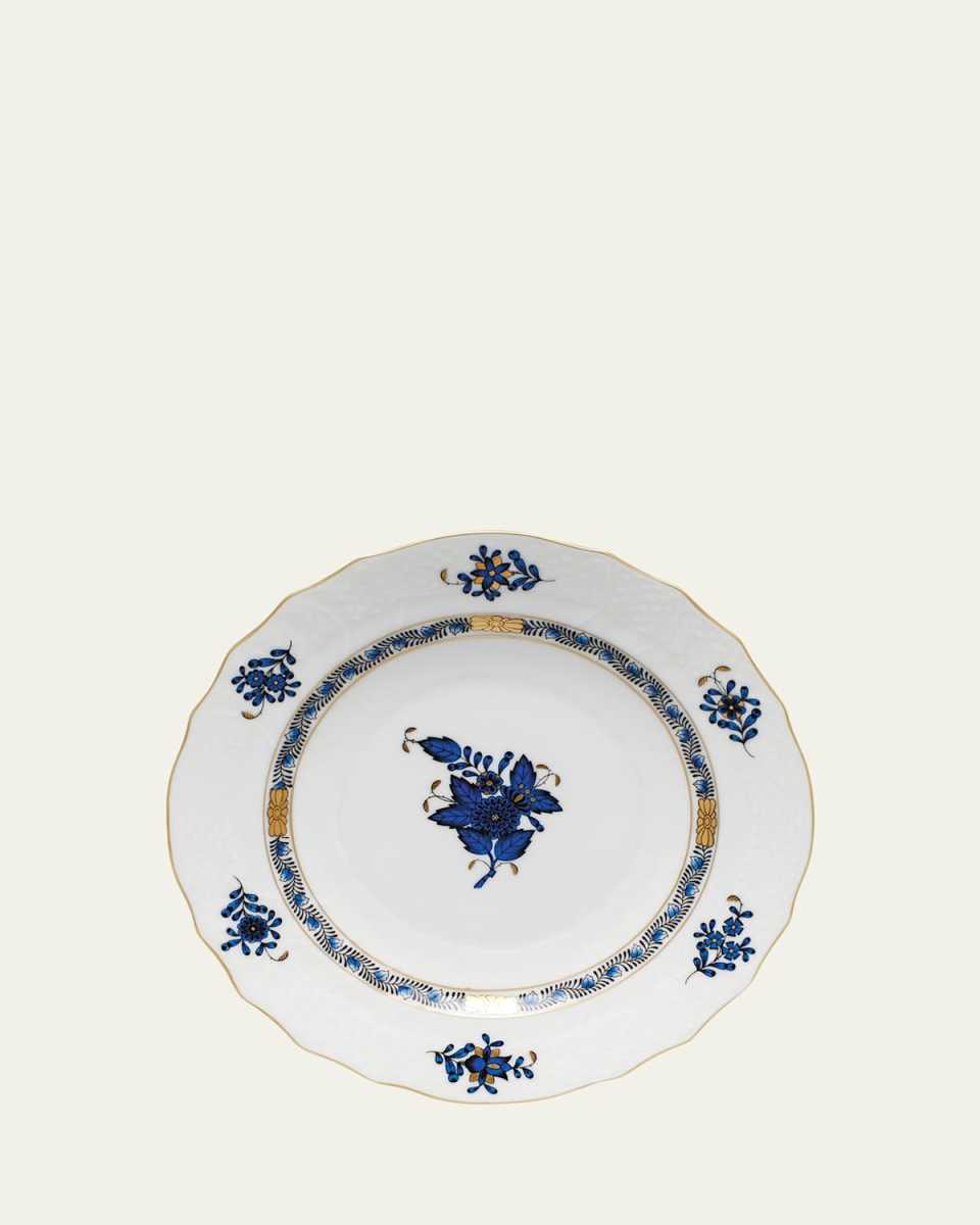 Chinese Bouquet Black Sapphire Salad Plate